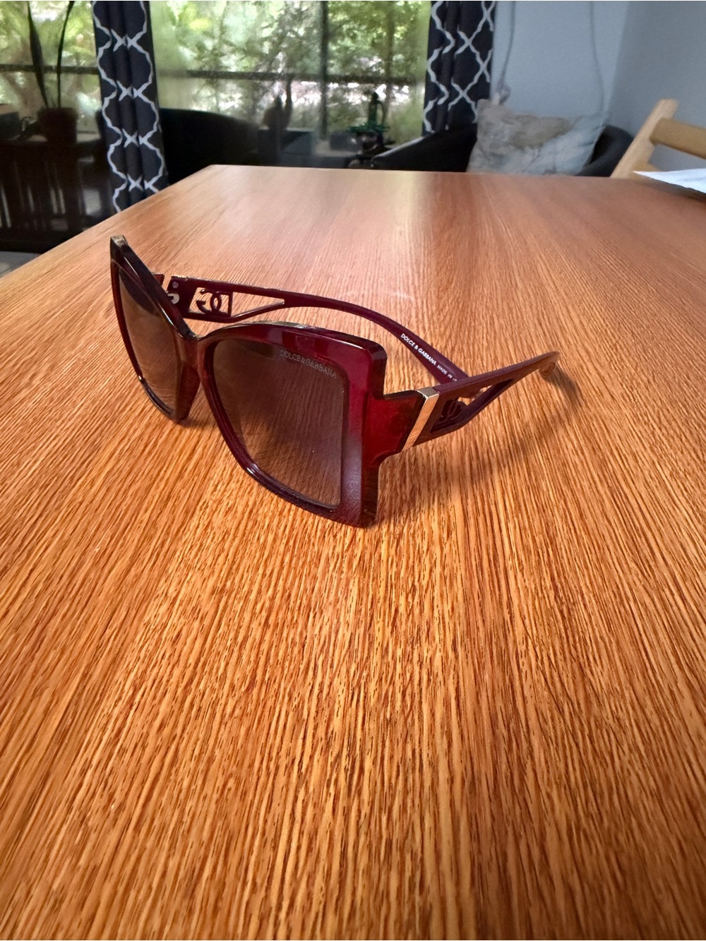 Dolce & Gabbana Deep Burgundy Square Sunglasses